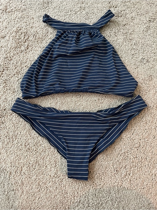Boys + Arrows Other - Boys + Arrows Navy and White Striped Bikini Set